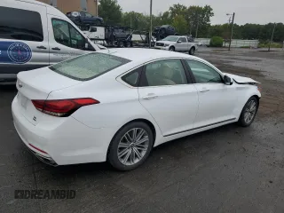 2018 Genesis G80 3.8L with VIN KMHGN4JE0JU240981, listed as a Copart auction lot 72947044 with 43,870 mi miles and Salvage Title. Bid and sale history available at carsss.com. Image 3.