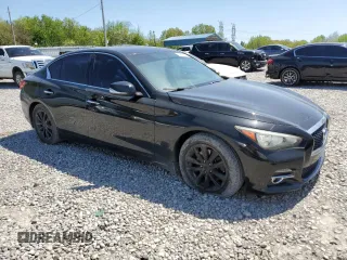 2014 Infiniti Q50 with VIN JN1BV7AP4EM687999, listed as a Copart auction lot 52318195 with 155,516 mi miles and Salvage title. Bid and sale history available at DreamBid. Image 4.