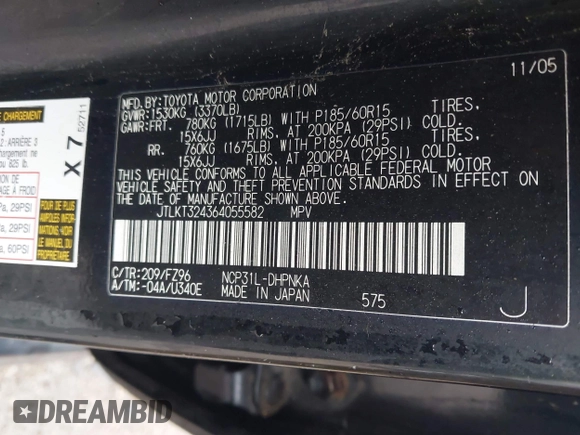 2006 Scion xB with VIN JTLKT324364055582, listed as a IAAI auction lot 42404297 with 177,058 mi miles and . Bid and sale history available at DreamBid. Image 9.