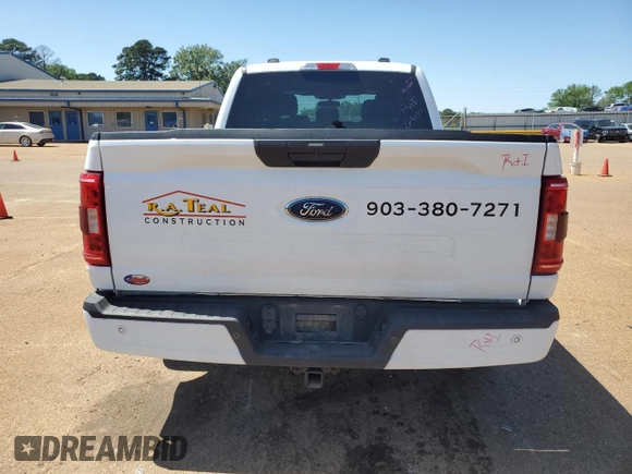 2021 Ford F-150 XL with VIN 1FTFW1E59MFD09567, listed as a Copart auction lot 52706195 with 104,716 mi miles and Salvage Title. Bid and sale history available at carsss.com. Image 6.