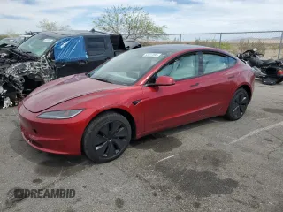 2025 Tesla Model 3 Long Range with VIN 5YJ3E1EA6SF908026, listed as a Copart auction lot 52297095 with 3,635 mi miles and Salvage title. Bid and sale history available at DreamBid. Image 1.