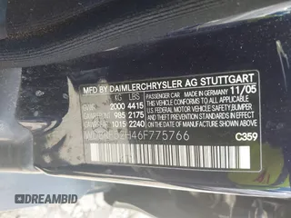2006 Mercedes-Benz C 230 Sport z VIN WDBRF52H46F775766, wystawiony jako IAAI lot #42644727 z przebiegiem 173 344 mil mil oraz . Historia ofert i sprzedaży dostępna na DreamBid. Obrazek 9.