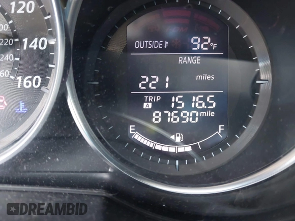 2015 Mazda CX-5 Touring with VIN JM3KE4CY9F0506879, listed as a IAAI auction lot 42209768 with 87,690 mi miles and . Bid and sale history available at DreamBid. Image 16.
