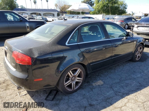 2007 Audi A4 2.0T with VIN WAUAF78E37A039291, listed as a Copart auction lot 47048265 with 120,531 mi miles and Salvage Title. Bid and sale history available at carsss.com. Image 3.