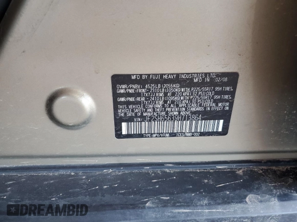 2009 Subaru Forester с VIN JF2SH65639H713864, выставлен на аукционе Copart как лот 57854765 с пробегом 163 449 миль миль и Списание • Salvage title. История ставок и продаж доступна на DreamBid. Изображение 14.
