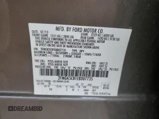 2014 Ford Flex SEL z VIN 2FMGK5C81EBD07735, wystawiony jako Copart lot #54910655 z przebiegiem 197 954 mil mil oraz Szkody całkowita. Historia ofert i sprzedaży dostępna na DreamBid. Obrazek 12.