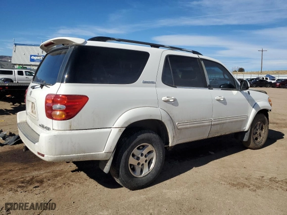 2002 Toyota Sequoia Limited with VIN 5TDBT48A72S120009, listed as a Copart auction lot 43616315 with 222,473 mi miles and Salvage Title. Bid and sale history available at carsss.com. Image 3.