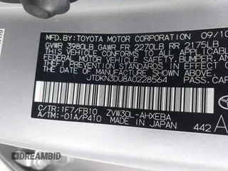 2010 Toyota Prius II with VIN JTDKN3DU8A0228564, listed as a IAAI auction lot 41795365 with 160,578 mi miles. Bid and sale history available at carsss.com. Image 9.