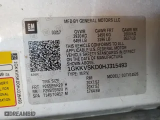 2017 GMC Acadia Limited Limited with VIN 1GKKVSKD0HJ315493, listed as a Copart auction lot 79227234 with 191,160 mi miles and Salvage Title. Bid and sale history available at carsss.com. Image 13.