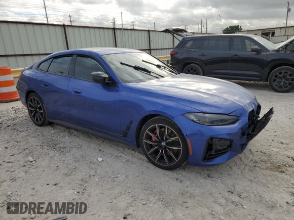 2024 BMW 4 Series M440i with VIN WBA63AW01RFP69080, listed as a Copart auction lot 58102504 with Not Provided miles and Salvage Title. Bid and sale history available at DreamBid. Image 4.