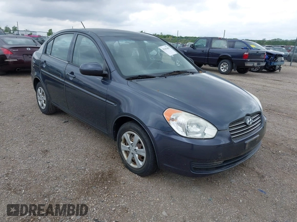 2010 Hyundai Accent GLS with VIN KMHCN4AC5AU464938, listed as a IAAI auction lot 42161461 with 134,296 mi miles. Bid and sale history available at carsss.com. Image 1.