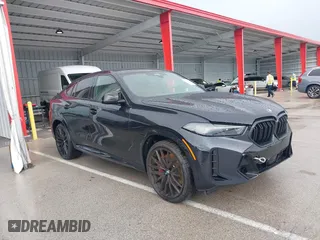 2025 BMW X6 M60i with VIN 5UX43EX0XS9W73189, listed as a IAAI auction lot 39897509 with 1,170 mi miles. Bid and sale history available at carsss.com. Image 1.