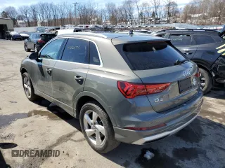 2020 Audi Q3 Premium with VIN WA1AECF33L1016503, listed as a Copart auction lot 44821173 with 34,078 mi miles. Bid and sale history available at carsss.com. Image 2.