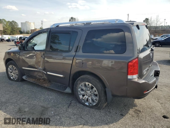 2015 Nissan Armada Platinum z VIN 5N1BA0NF1FN608684, wystawiony jako Copart lot #49003675 z przebiegiem 150 236 mil mil oraz Szkoda całkowita • Salvage title. Historia ofert i sprzedaży dostępna na DreamBid. Obrazek 2.
