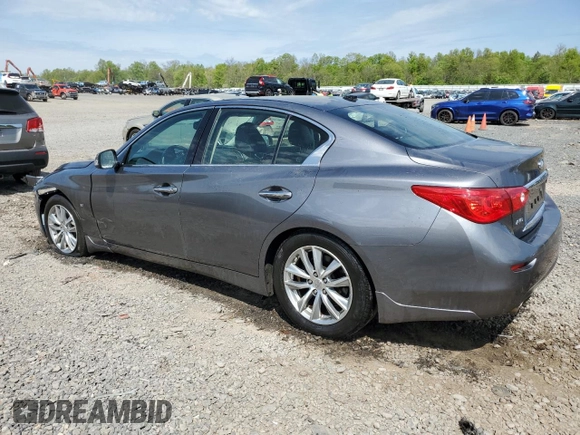 2014 Infiniti Q50 Sport with VIN JN1BV7ARXEM701051, listed as a Copart auction lot 55157825 with 192,418 mi miles and Salvage title. Bid and sale history available at DreamBid. Image 2.