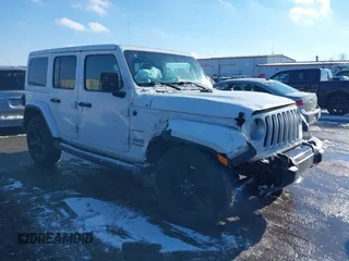 2018 Jeep Wrangler Unlimited Sahara with VIN 1C4HJXEG2JW316271, listed as a IAAI auction lot 41352133 with 85,131 mi miles. Bid and sale history available at carsss.com. Image 1.