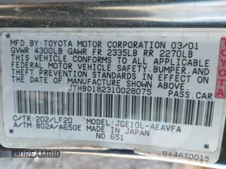2001 Lexus IS 300/350 with VIN JTHBD182310028075, listed as a IAAI auction lot 41460311 with 232,847 mi miles and . Bid and sale history available at carsss.com. Image 9.
