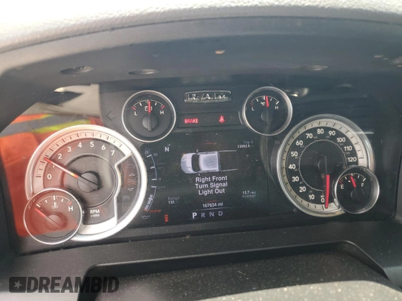 2016 Ram 1500 Big Horn with VIN 3C6RR7LT6GG206738, listed as a Copart auction lot 60317055 with 167,634 mi miles and Salvage title. Bid and sale history available at DreamBid. Image 9.