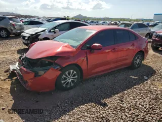 2021 Toyota Corolla Hybrid LE with VIN JTDEAMDE0MJ003030, listed as a Copart auction lot 51829235 with 82,907 mi miles and Salvage Title. Bid and sale history available at carsss.com. Image 1.