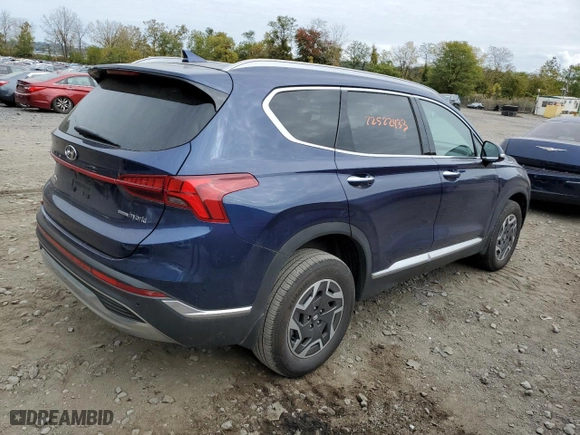 2023 Hyundai Santa Fe Hybrid Blue with VIN 5NMS2DA13PH000358, listed as a Copart auction lot 72522433 with 9,105 mi miles. Bid and sale history available at carsss.com. Image 3.