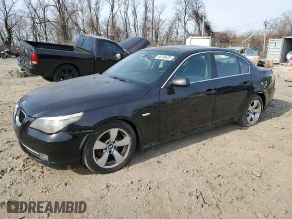 2008 BMW 5 Series 528i with VIN WBANU53588CT12038, listed as a Copart auction lot 48706625 with 143,918 mi miles and Salvage Title. Bid and sale history available at carsss.com. Image 1.