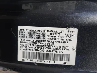 2012 Honda Odyssey LX with VIN 5FNRL5H24CB019934, listed as a Copart auction lot 52412605 with 157,725 mi miles and Salvage Title. Bid and sale history available at carsss.com. Image 13.
