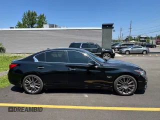 2017 Infiniti Q50 Red Sport 400 with VIN JN1FV7ARXHM870864, listed as a Copart auction lot 60896265 with 59,899 mi miles and Salvage title. Bid and sale history available at DreamBid. Image 5.