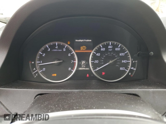 2016 Acura RDX Technology with VIN 5J8TB4H58GL003348, listed as a Copart auction lot 57286545 with 108,394 mi miles and Salvage title. Bid and sale history available at DreamBid. Image 9.