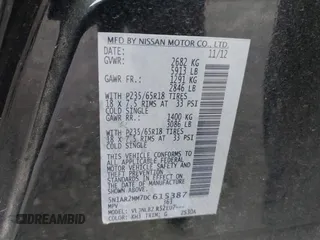 2013 Nissan Pathfinder SL z VIN 5N1AR2MM7DC615387, wystawiony jako IAAI lot #42465319 z przebiegiem 198 712 mil mil oraz . Historia ofert i sprzedaży dostępna na DreamBid. Obrazek 9.