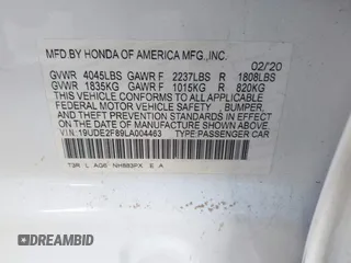 2020 Acura ILX w/Premium/A-SPEC Pkg with VIN 19UDE2F89LA004463, listed as a IAAI auction lot 41371656 with 104,463 mi miles. Bid and sale history available at carsss.com. Image 9.