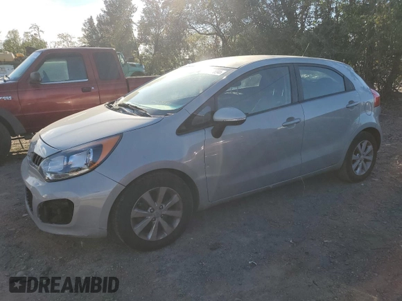 2014 Kia Rio EX with VIN KNADN5A35E6323017, listed as a Copart auction lot 75566694 with 117,996 mi miles and Salvage Title. Bid and sale history available at carsss.com. Image 1.