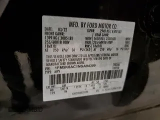 2022 Ford Explorer with VIN 1FM5K8AC1NGA94309, listed as a Copart auction lot 85947204 with 51,365 mi miles and Salvage title. Bid and sale history available at DreamBid. Image 14.