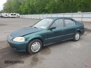 1999 Honda Civic VP z VIN 2HGEJ6619XH585514, wystawiony jako Copart lot #55683885 z przebiegiem 76 596 mil mil oraz Szkoda całkowita • Salvage title. Historia ofert i sprzedaży dostępna na DreamBid. Obrazek 1.