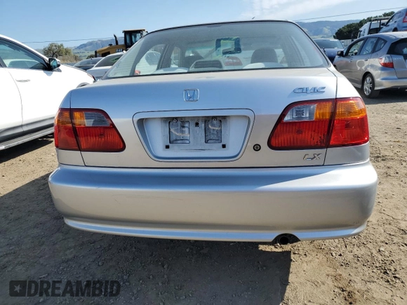 1999 Honda Civic LX with VIN 2HGEJ6677XH506586, listed as a Copart auction lot 48595735 with 86,159 mi miles and Salvage Title. Bid and sale history available at carsss.com. Image 6.