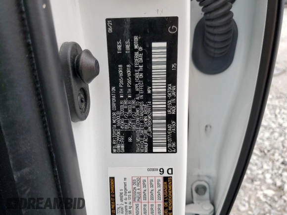 2021 Lexus GX 460 Premium z VIN JTJAM7BX5M5299714, wystawiony jako Copart lot #56012695 z przebiegiem Nie podano mil oraz Szkoda całkowita • Salvage title. Historia ofert i sprzedaży dostępna na DreamBid. Obrazek 14.