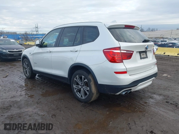 2017 BMW X3 xDrive28i with VIN 5UXWX9C5XH0T09163, listed as a IAAI auction lot 41119805 with 37,990 mi miles and . Bid and sale history available at DreamBid. Image 3.