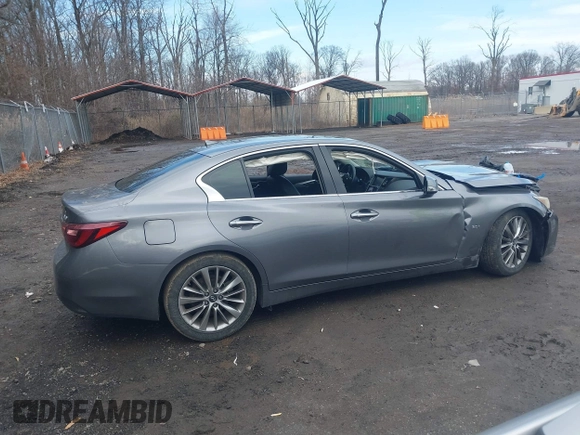 2018 Infiniti Q50 Luxe with VIN JN1EV7AP4JM591989, listed as a IAAI auction lot 41525340 with 78,812 mi miles and . Bid and sale history available at carsss.com. Image 14.