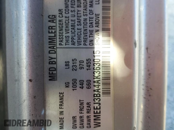 2010 Smart fortwo Pure с VIN WMEEJ3BA4AK363015, выставлен на аукционе Copart как лот 76066204 с пробегом Не указан миль и Списание • Salvage title. История ставок и продаж доступна на DreamBid. Изображение 12.
