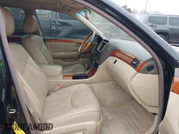 2005 Lexus LS 430 z VIN JTHBN36F155016238, wystawiony jako IAAI lot #41522383 z przebiegiem 180 659 mil mil oraz . Historia ofert i sprzedaży dostępna na DreamBid. Obrazek 5.