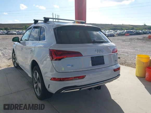 2023 Audi Q5 Premium Plus with VIN WA1BBAFY7P2024214, listed as a IAAI auction lot 41169876 with 21,183 mi miles and . Bid and sale history available at DreamBid. Image 3.