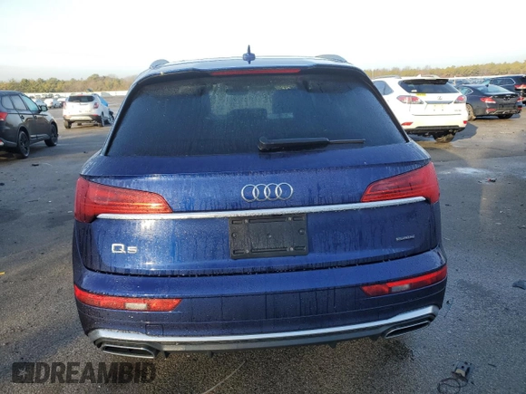 2023 Audi Q5 S line Premium with VIN WA1GAAFY1P2118579, listed as a Copart auction lot 43068015 with 15,662 mi miles and Salvage title. Bid and sale history available at DreamBid. Image 6.
