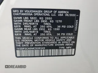 2021 Volkswagen Atlas SE z VIN 1V2DP2CA5MC508349, wystawiony jako Copart lot #78523484 z przebiegiem Nie podano mil oraz Czysty tytuł • Clean title. Historia ofert i sprzedaży dostępna na DreamBid. Obrazek 13.