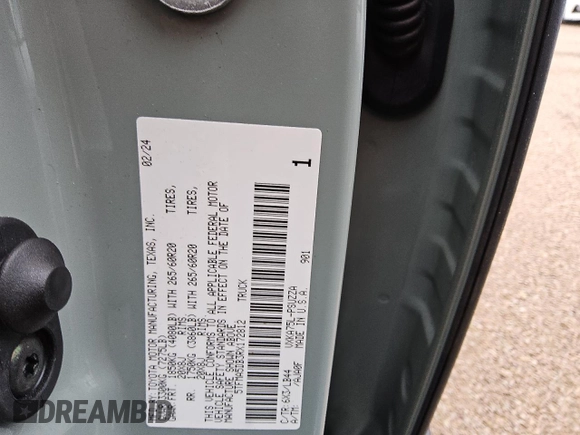 2024 Toyota Tundra 1794 Edition with VIN 5TFMA5DB3RX172812, listed as a Copart auction lot 76068904 with 15,643 mi miles and Clean title. Bid and sale history available at DreamBid. Image 13.