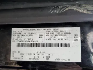 2016 Ford Transit с VIN 1FDBF9ZM7GKB54510, выставлен на аукционе Copart как лот 86156314 с пробегом 115 856 миль миль и Чистый • Clean title. История ставок и продаж доступна на DreamBid. Изображение 11.