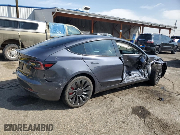 2023 Tesla Model 3 Performance z VIN 5YJ3E1EC2PF673505, wystawiony jako Copart lot #51285665 z przebiegiem 12 019 mil mil oraz Szkoda całkowita • Salvage title. Historia ofert i sprzedaży dostępna na DreamBid. Obrazek 3.