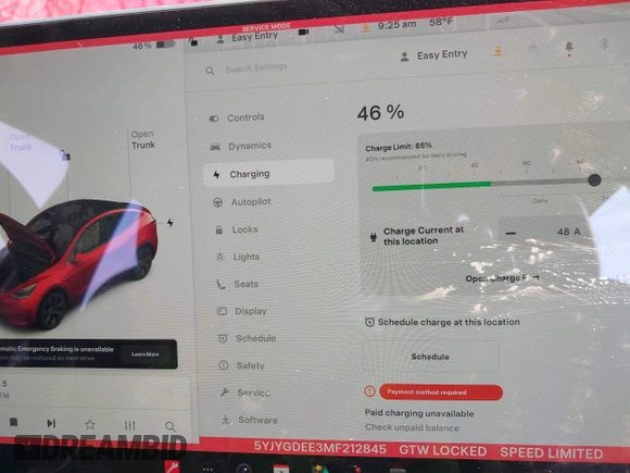 2021 Tesla Model Y Long Range with VIN 5YJYGDEE3MF212845, listed as a IAAI auction lot 41864260 with 43,451 mi miles. Bid and sale history available at carsss.com. Image 17.