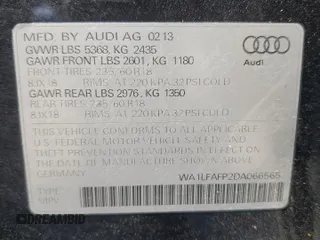 2013 Audi Q5 Premium Plus с VIN WA1LFAFP2DA066565, выставлен на аукционе Copart как лот 57576325 с пробегом 210 662 миль миль и Списание • Salvage title. История ставок и продаж доступна на DreamBid. Изображение 13.