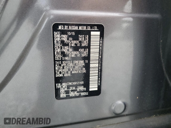 2016 Infiniti QX80 z VIN JN8AZ2NE3G9121495, wystawiony jako Copart lot #55489125 z przebiegiem 114 032 mil mil oraz Szkoda całkowita • Salvage title. Historia ofert i sprzedaży dostępna na DreamBid. Obrazek 14.