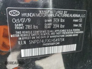 2020 Hyundai Elantra SE z VIN 5NPD74LFXLH549734, wystawiony jako Copart lot #56409875 z przebiegiem 140 396 mil mil oraz Szkoda całkowita • Salvage title. Historia ofert i sprzedaży dostępna na DreamBid. Obrazek 13.