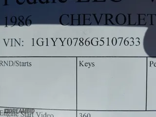 1986 Chevrolet Corvette with VIN 1G1YY0786G5107633, listed as a IAAI auction lot 41780481 with 72,679 mi miles. Bid and sale history available at carsss.com. Image 9.
